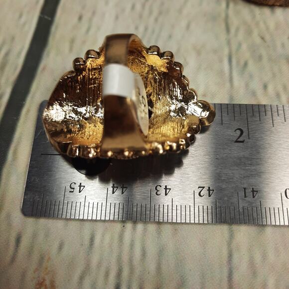 NWT Large Colorful Bohemian Statement Ring Women's Size 10 Gold Tone, Blue, Pink - Picture 5 of 5